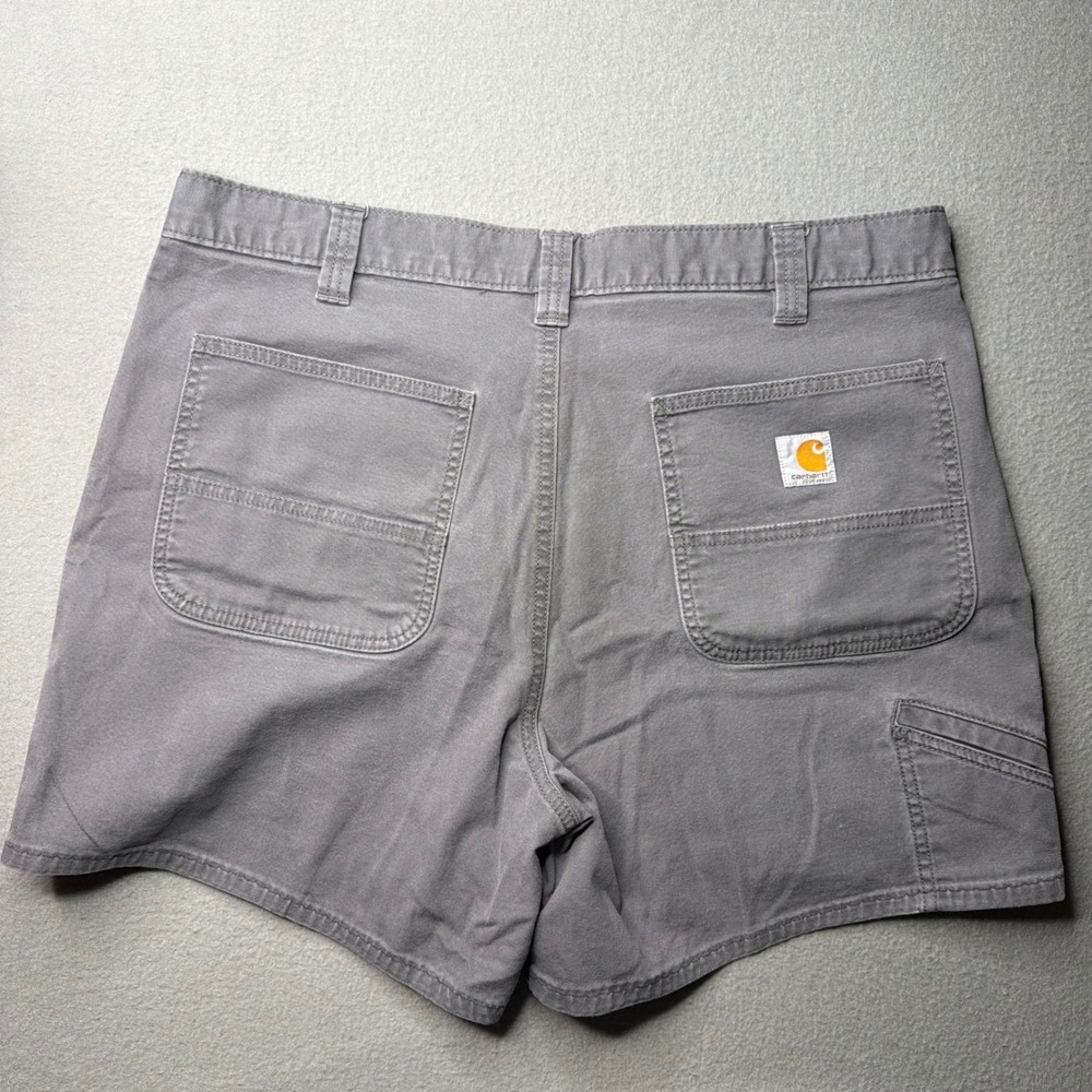 Carhartt Work Shorts Mens 38 Gray Rugged Flex Relaxed Canvas BS2514-M